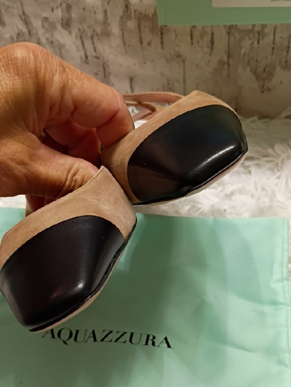π Aquazzura π French Flirt Pump 35 Slingback Women's Sz 8 Eu 38 π $825π₯ - Picture 8 of 9